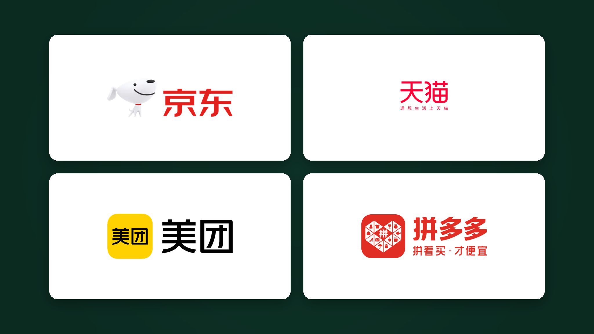 JD.com, Tmall, Meituan and Pinduoduo